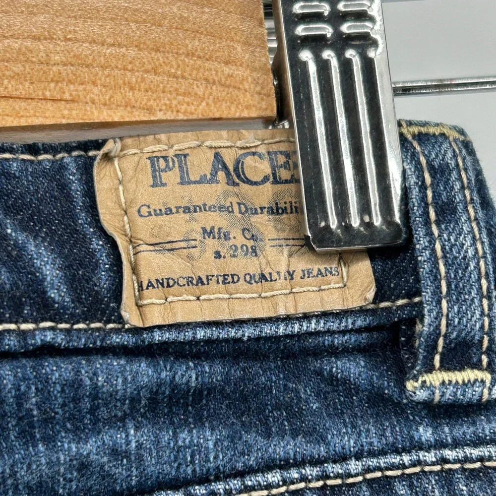 The Children's Place Girls 5T Ruffle Flare‎ Stretch Jeans Blue Denim Dark Wash